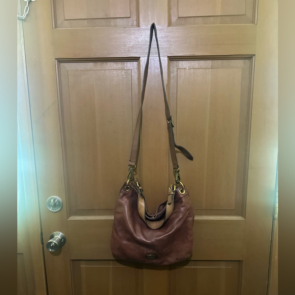 Fossil Brown Leather Shoulder Bag